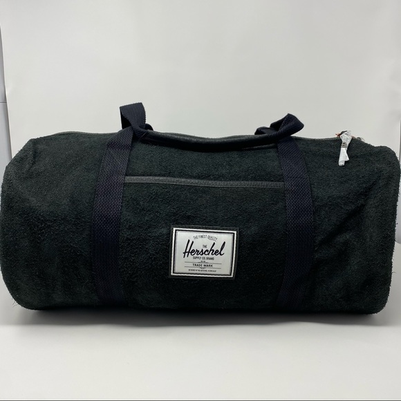 Herschel Sutton Mid-Volume Black Suede Duffle Bag